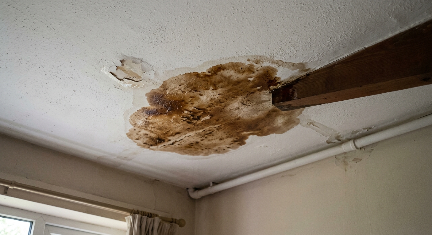 Taches d'humidit&eacute; au plafond