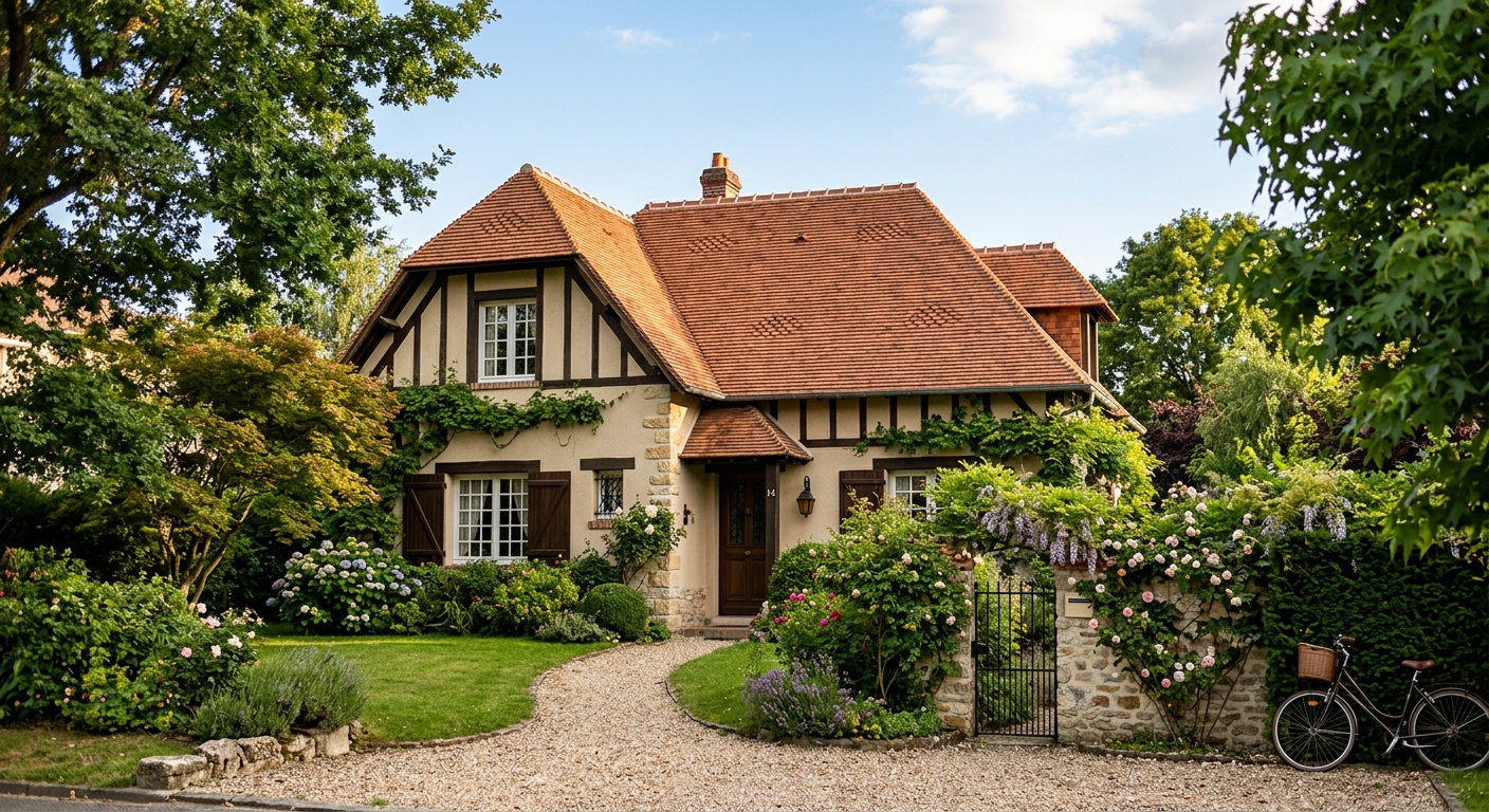 Maison protégée avec une toiture rénovée
