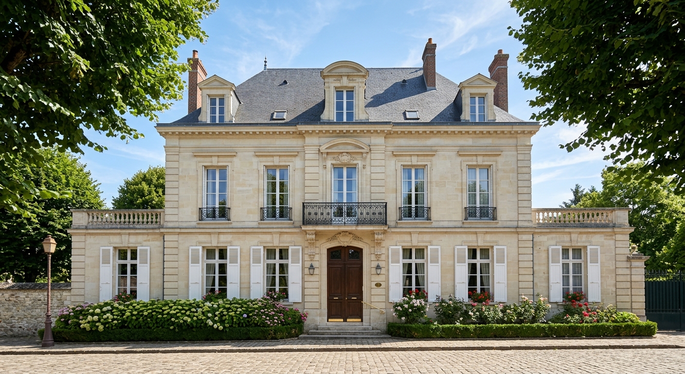 Façade de maison impeccable à Chantilly